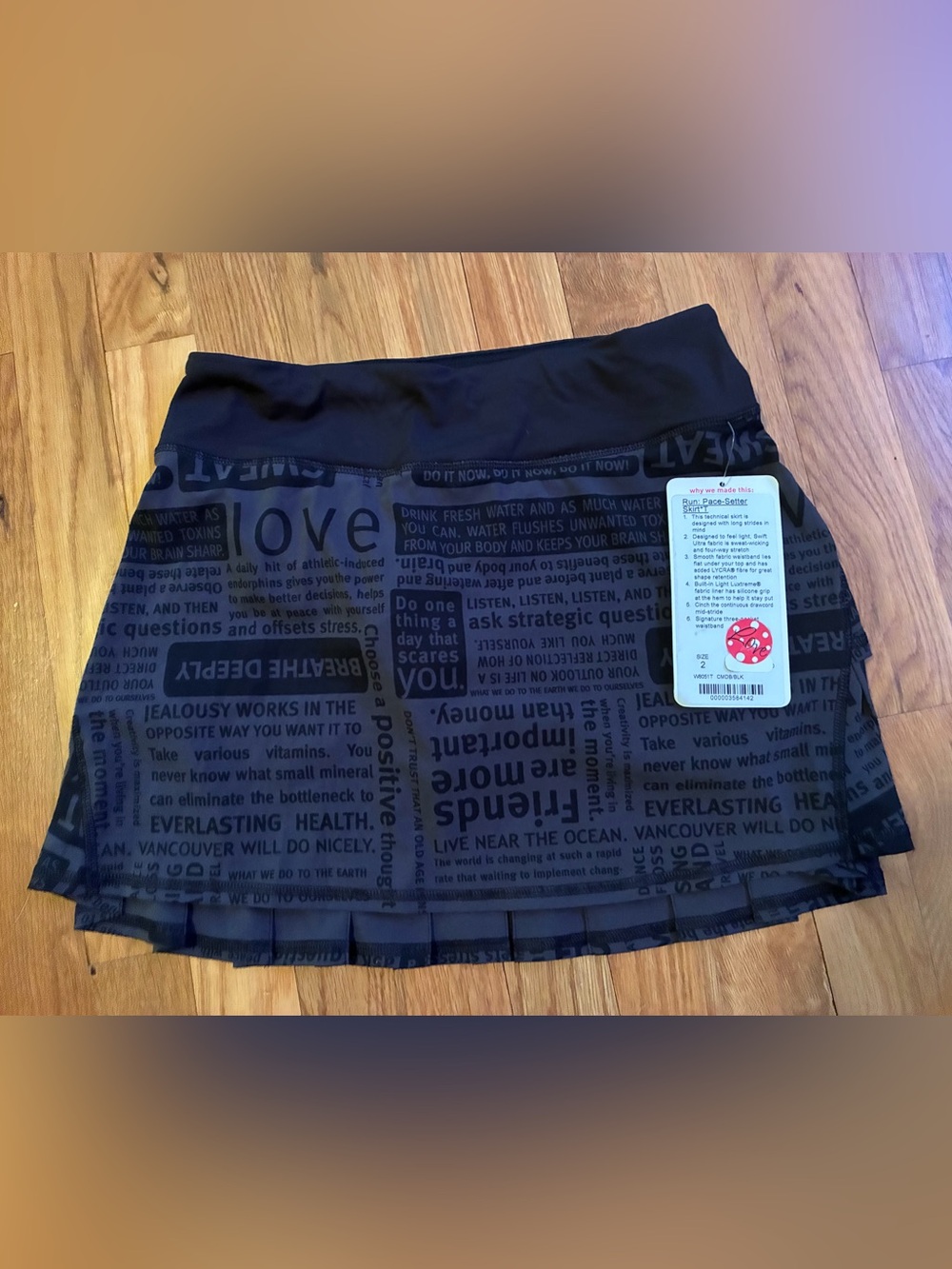 lululemon athletica Pace Setter Active Mini Skirt, size 2 Tall NWT